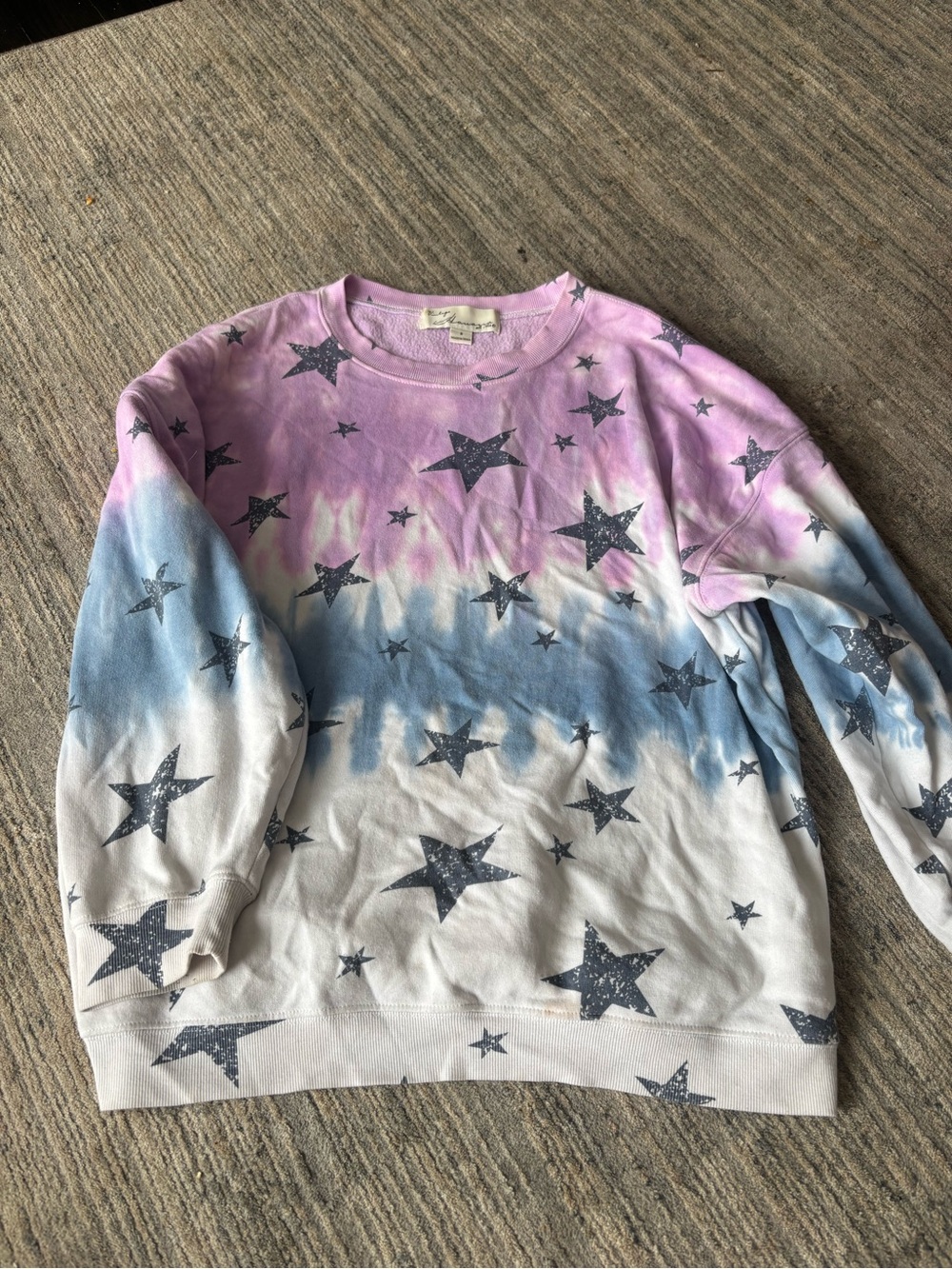 Vintage Havana Pink Blue Ombre Star Crewneck Sweater